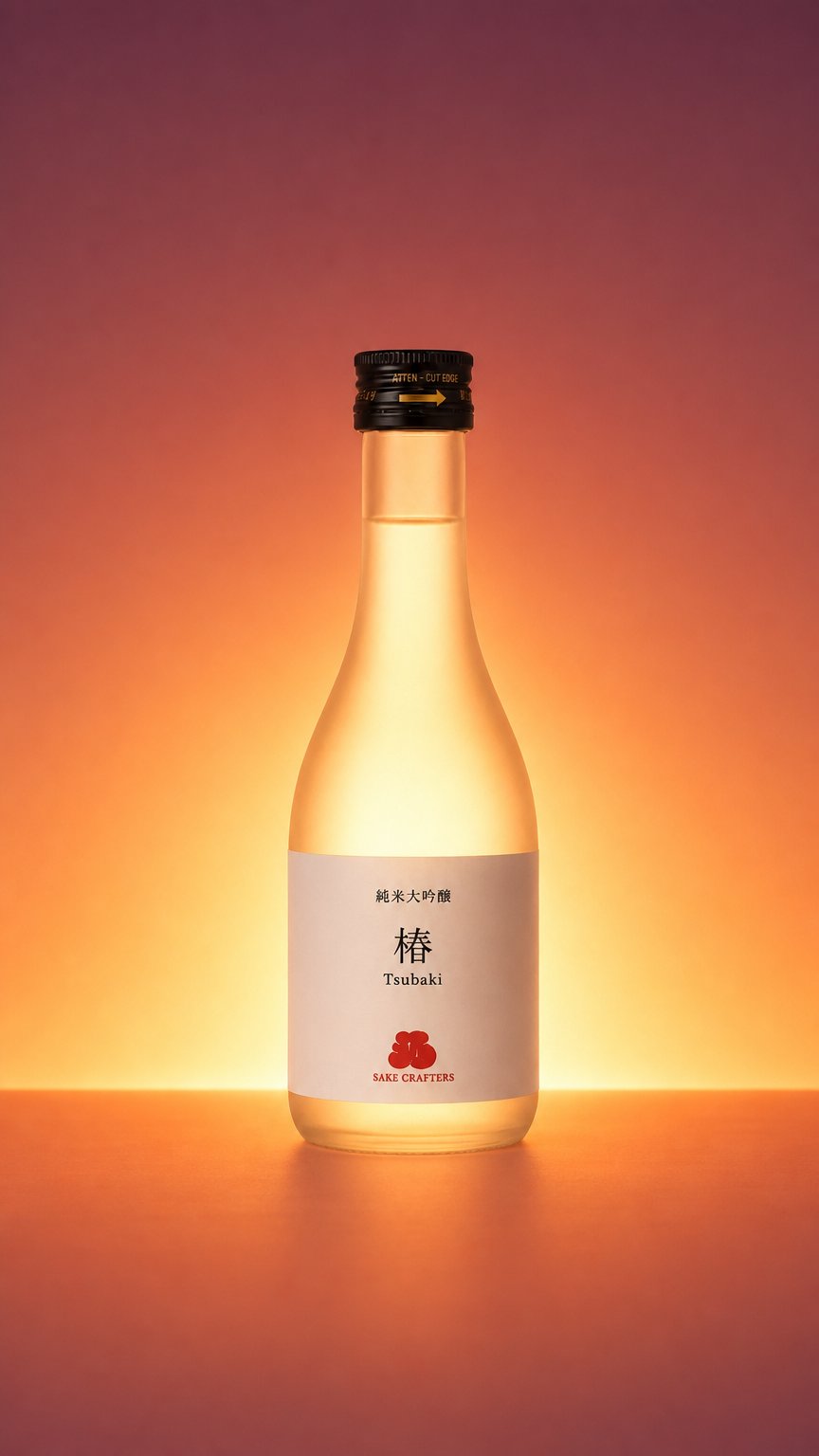 AI product shot of 純米大吟醸 椿 TSUBAKI