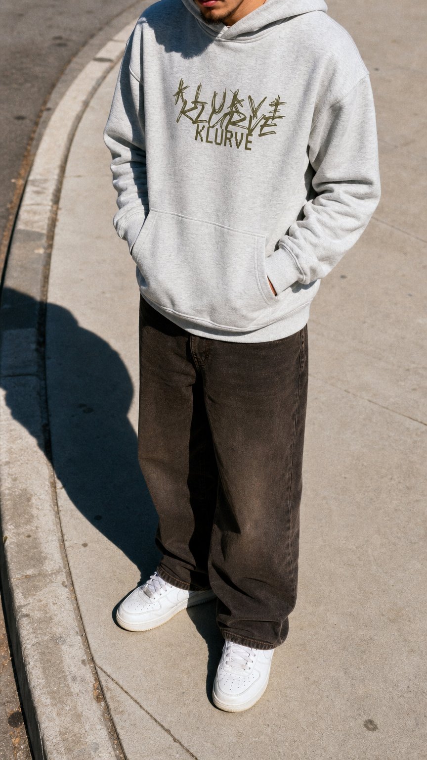 AI product shot of Klurve Oversized Fleeced Hoodie