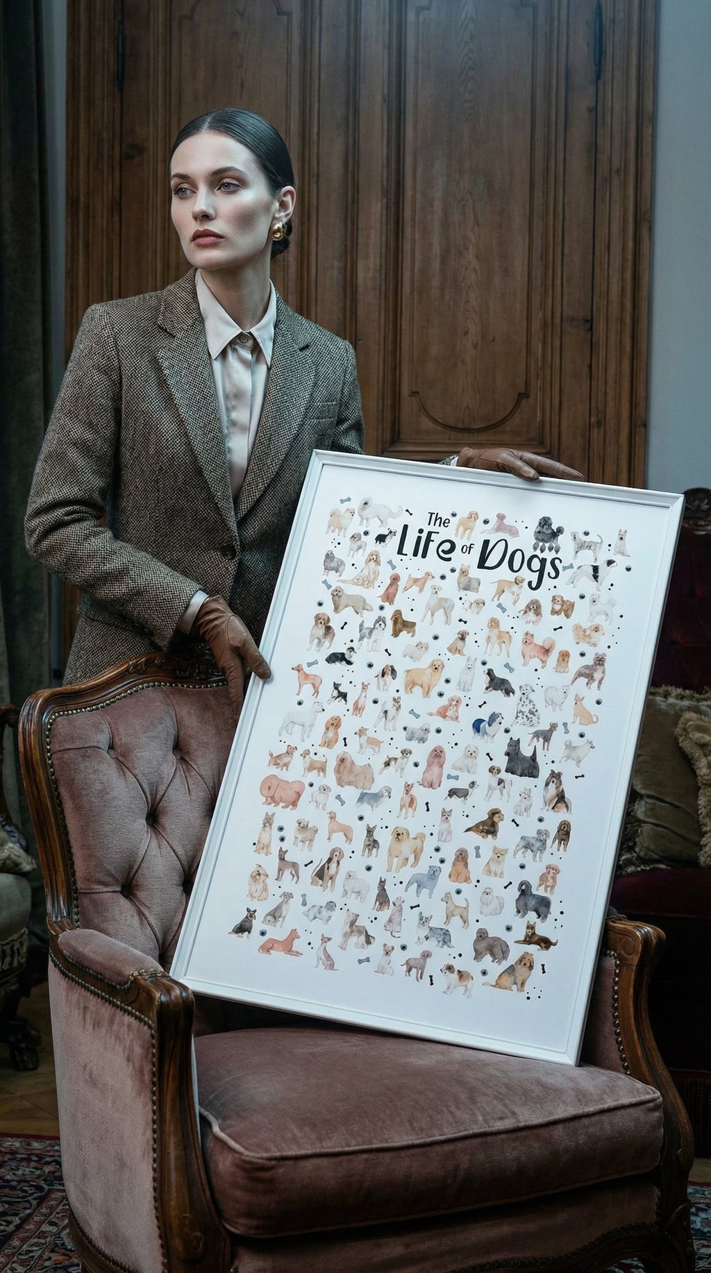 AI product shot of Dog Poster – Unique Dog Breed Print & Dog Lover Wall Art Gift