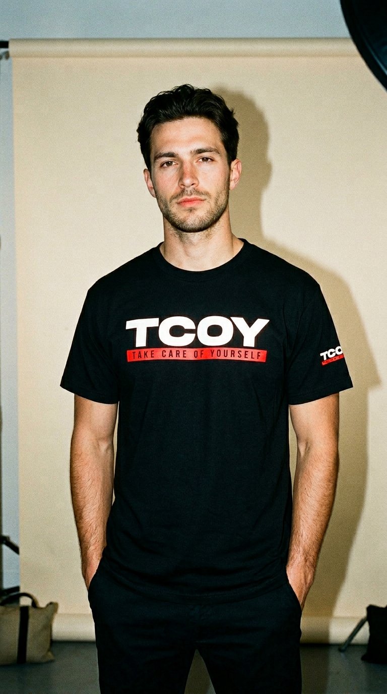 AI product shot of TCOY Logo Tee