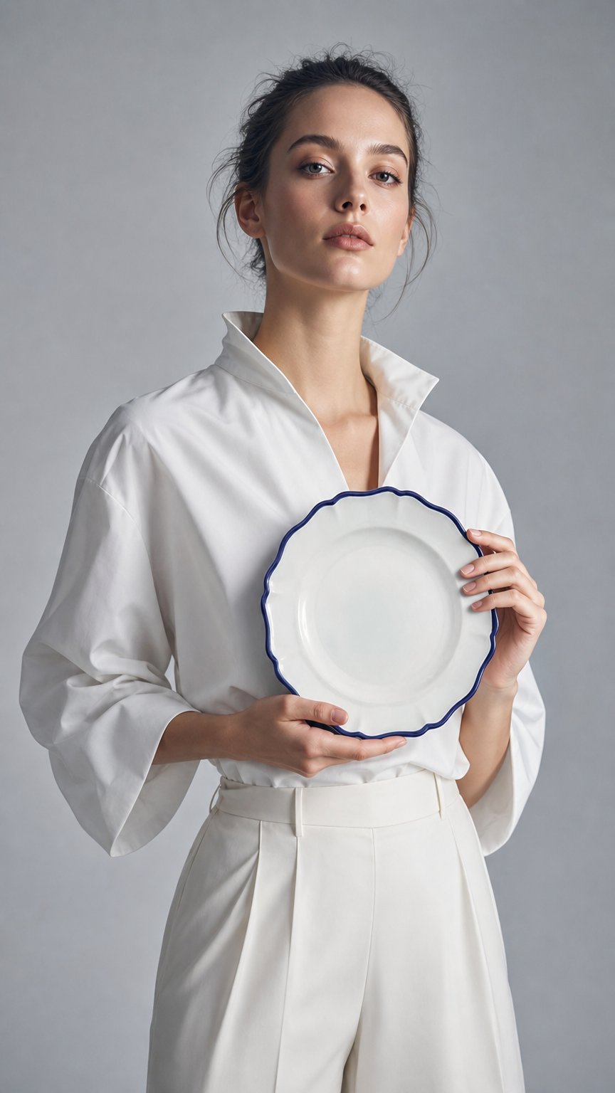 AI product shot of Heirloom Stoneware Dinnerware Collection