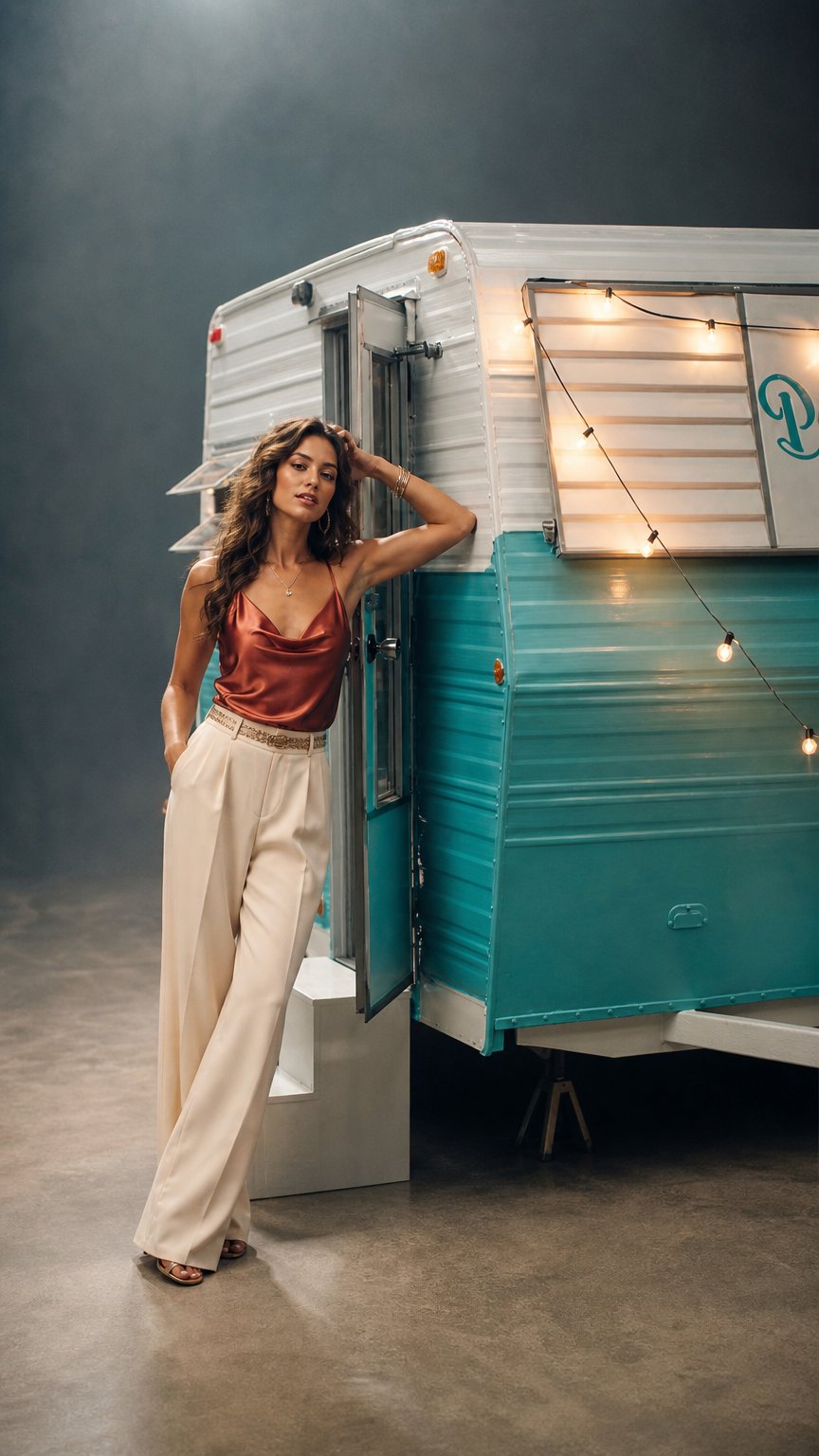 AI product shot of Vintage camper photo booth