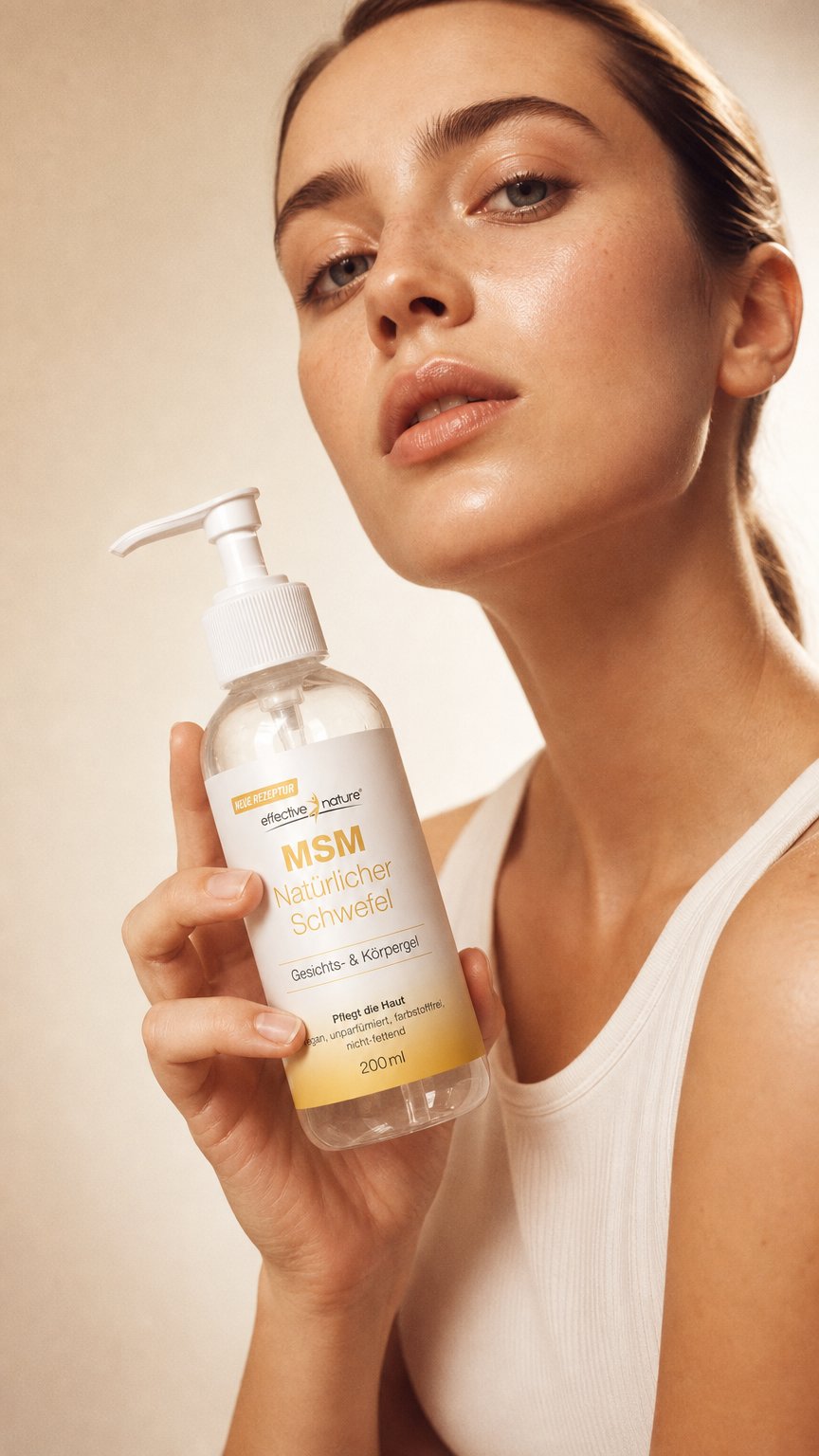 AI product shot of MSM Gel für Gesicht und Körper
