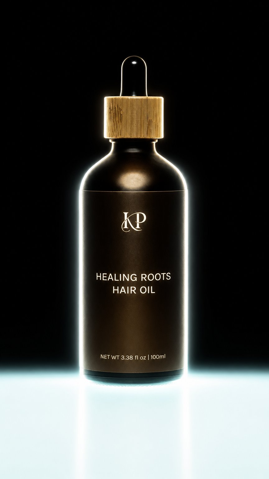 AI product shot of Healing Roots Hair Oil