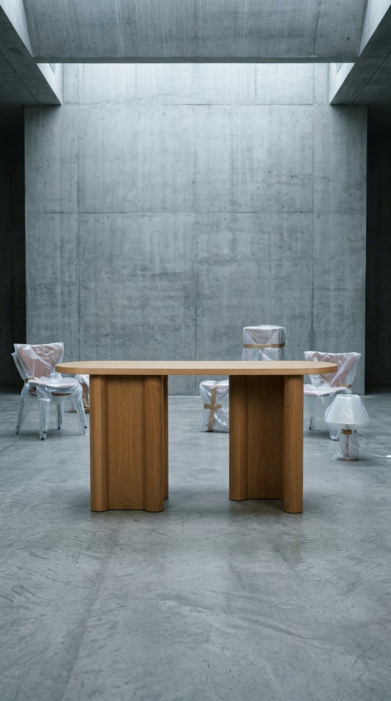 AI product shot of Magnus Console - Natural Ash