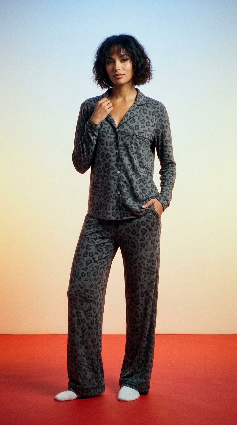 AI product shot of Luna Lounge PJ Set