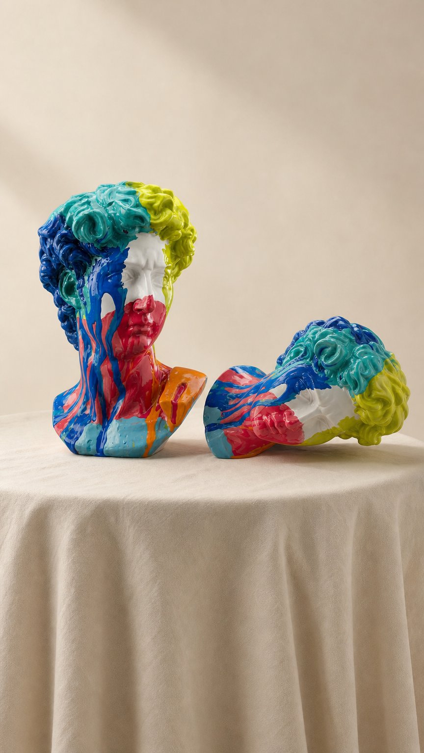 AI product shot of David IV Blood Splatte Sculpture – Luxury Art Bust for Home Decor | Plastara