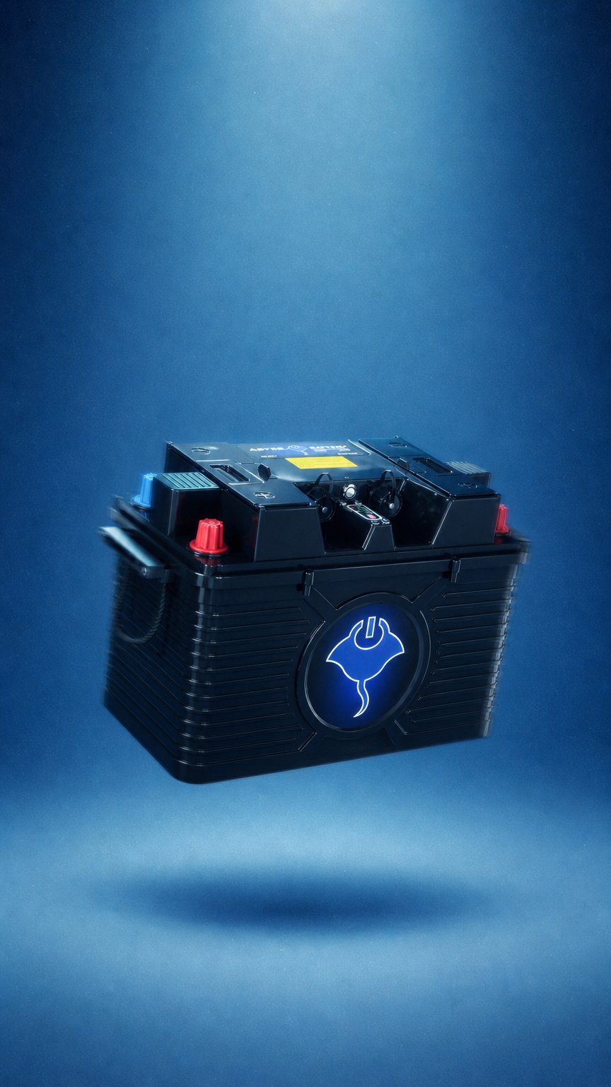 AI product shot of ABYSS® 12V 220Ah NMEA 2000 Dual Purpose Marine Lithium Battery