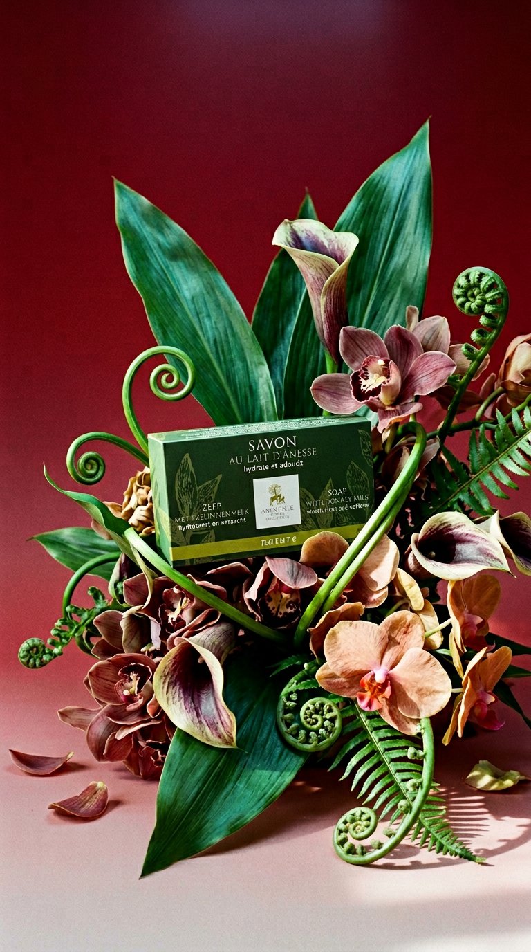 AI product shot of Savon au lait d’ânesse nature 100g