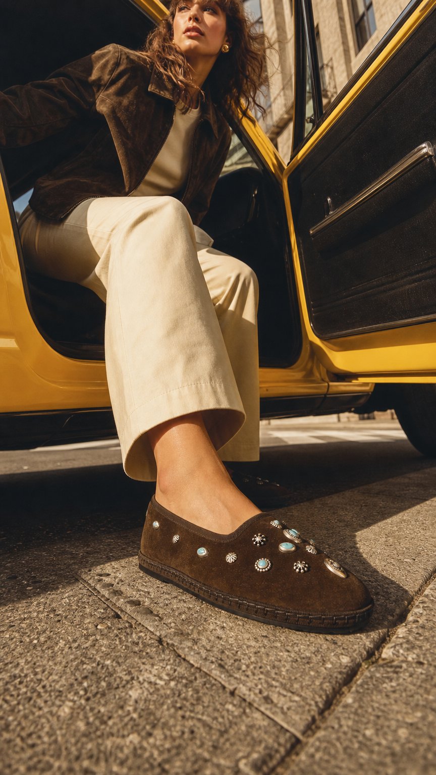 AI product shot of Frutate Suede Friulane with Studs