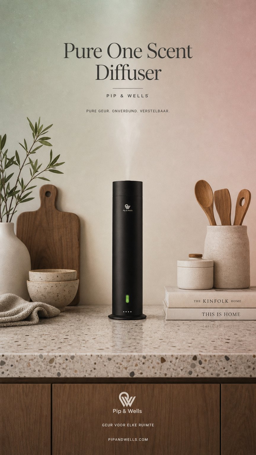 AI product shot of Pure One Waterloze Aroma Diffuser Cadeauset – Mat Zwart