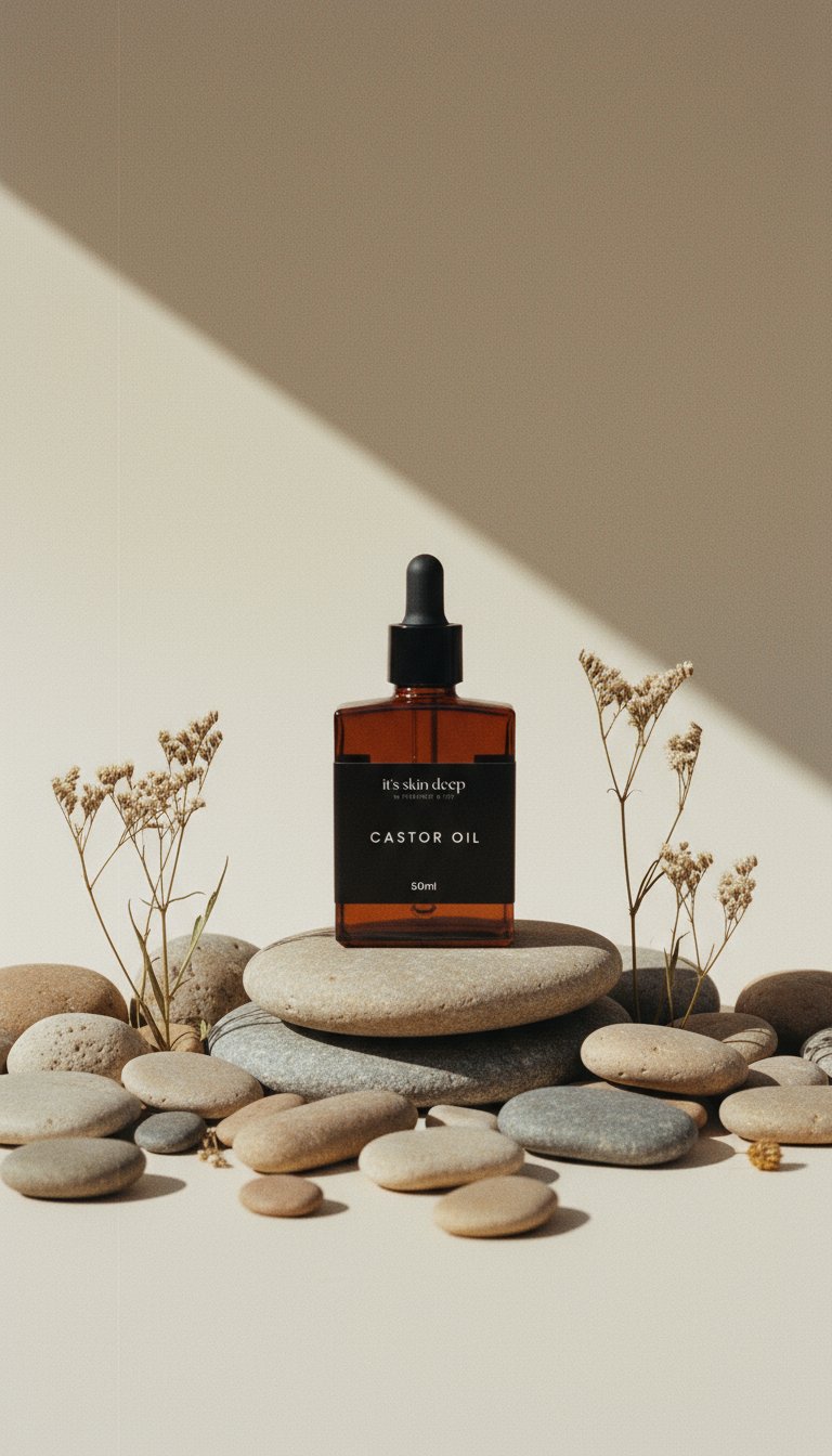 AI product shot of Pure Castor Oil