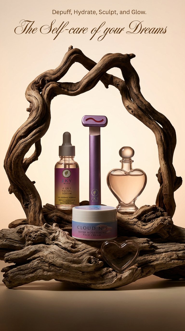 AI product shot of Sky Bliss Radiance Trio Set
