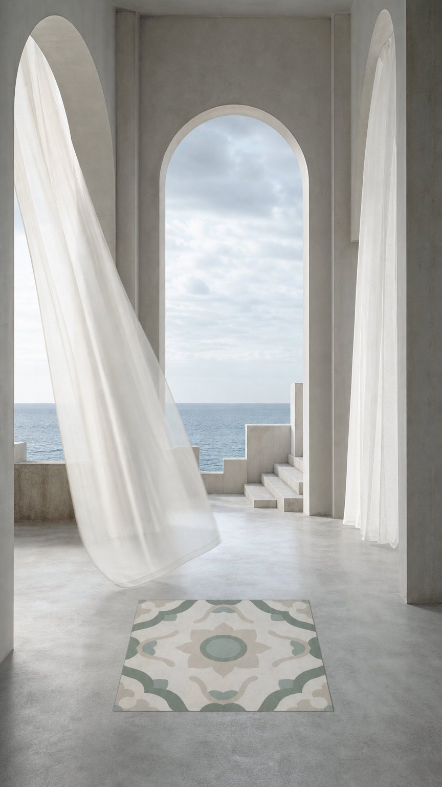 AI product shot of Kaleidoscope Sand Porcelain Tile
