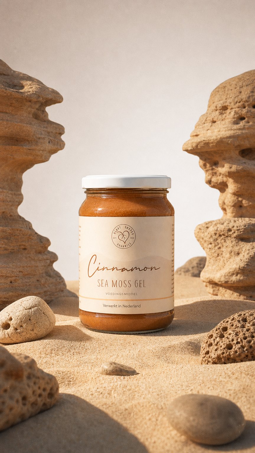 AI product shot of Cinnamon Sea Moss Gel