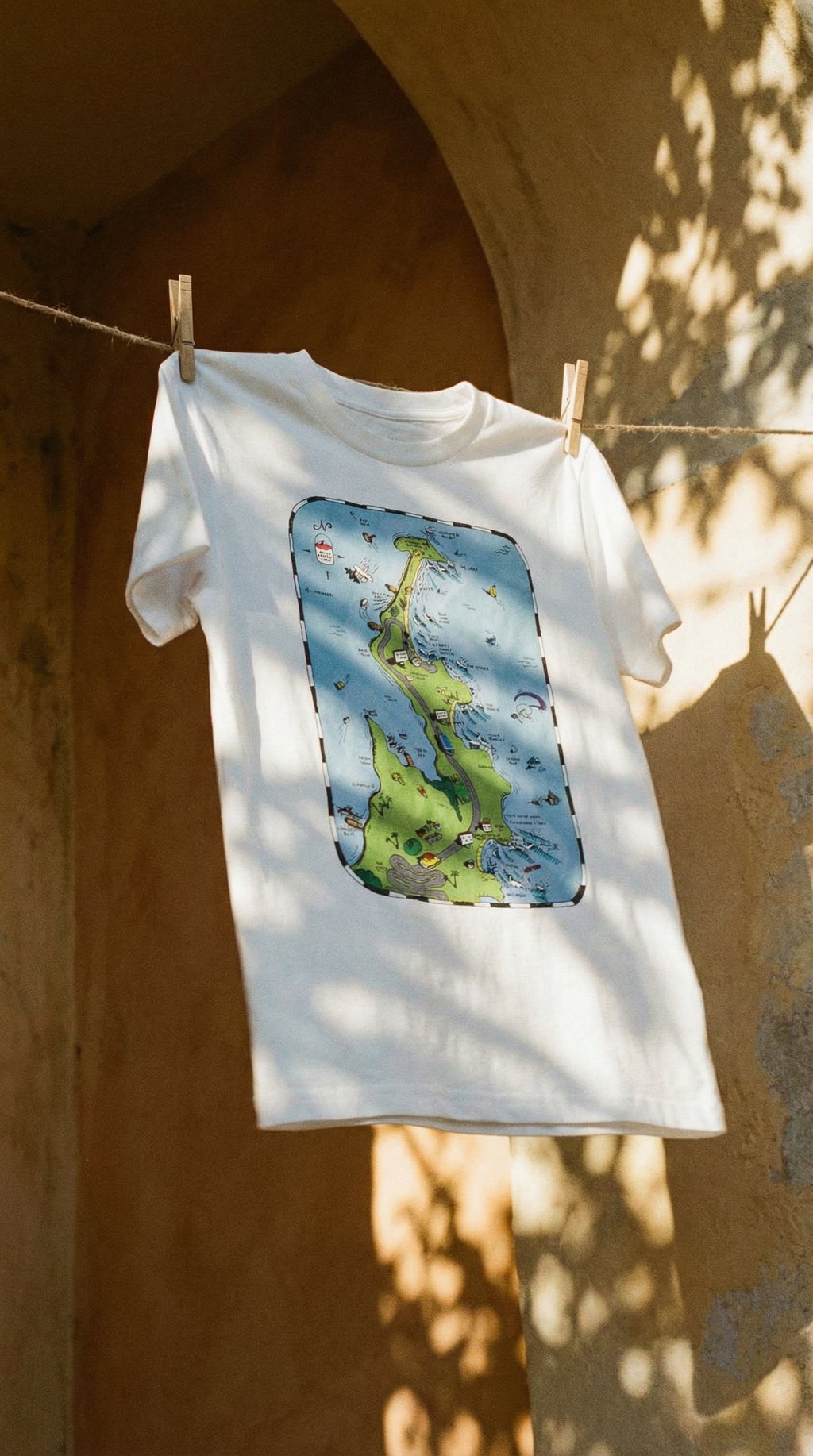AI product shot of BWS BOYS PENINSULA MAP TEE