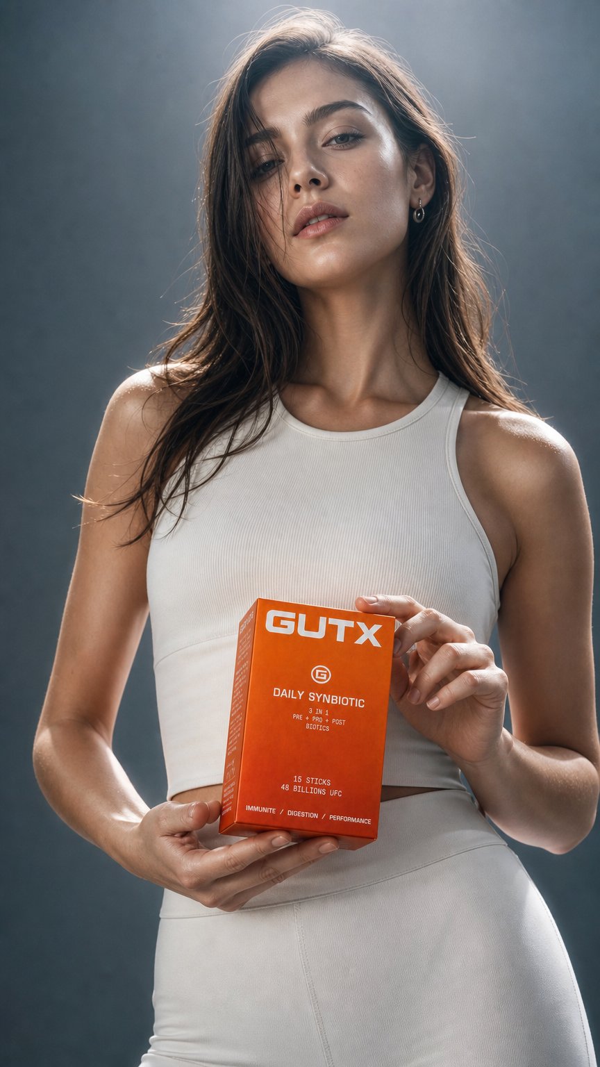 AI product shot of GUTX Daily Synbiotic