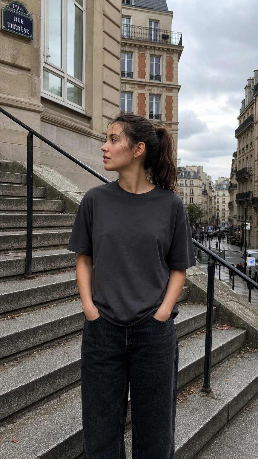 AI product shot of Classic Loose Boxy DYKE Tee