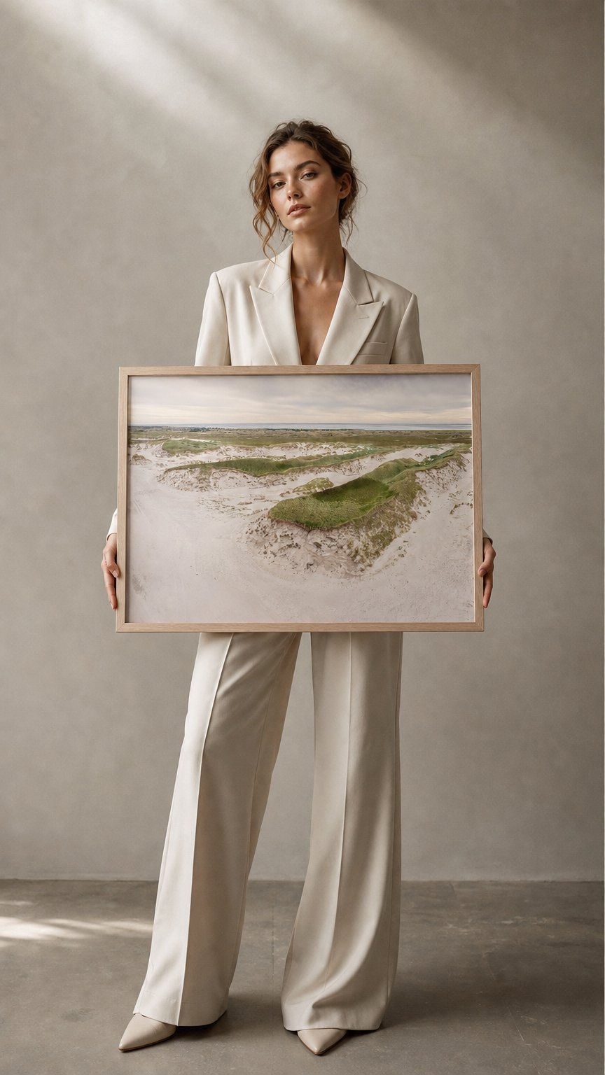 AI product shot of Klitter ved Hvide Sande plakat
