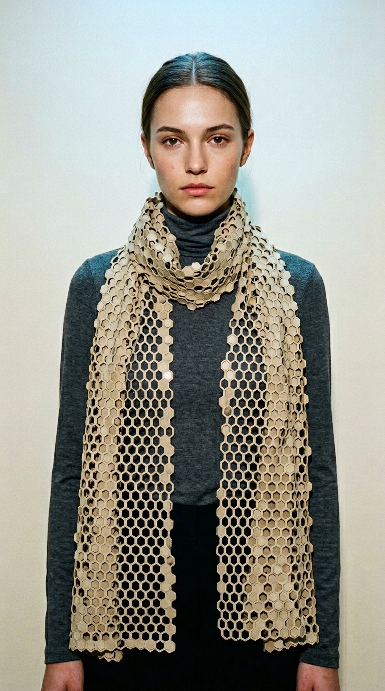 AI product shot of Honeycomb Scarf