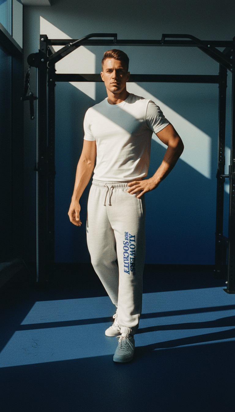 AI product shot of FLOWERS TRACK PANT LGH/ LOYALTY BLUE