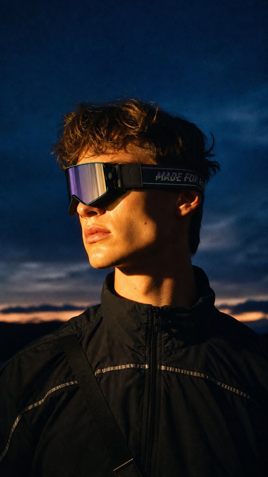 AI product shot of Goggle Made for Riding