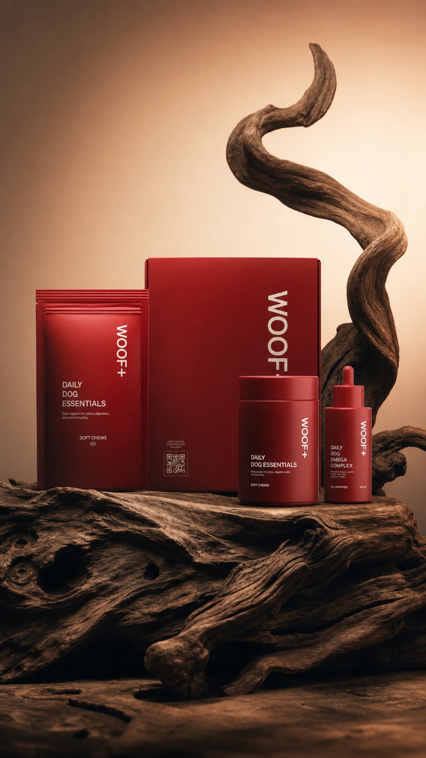 AI product shot of Daily Dog Essentials