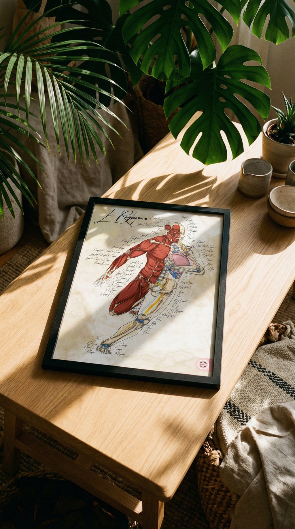 AI product shot of Planche anatomique du Rugby