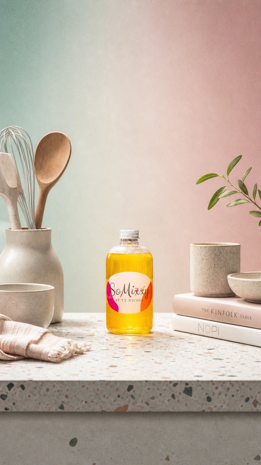 AI product shot of SoMixxy Jalapeno Agave Syrup