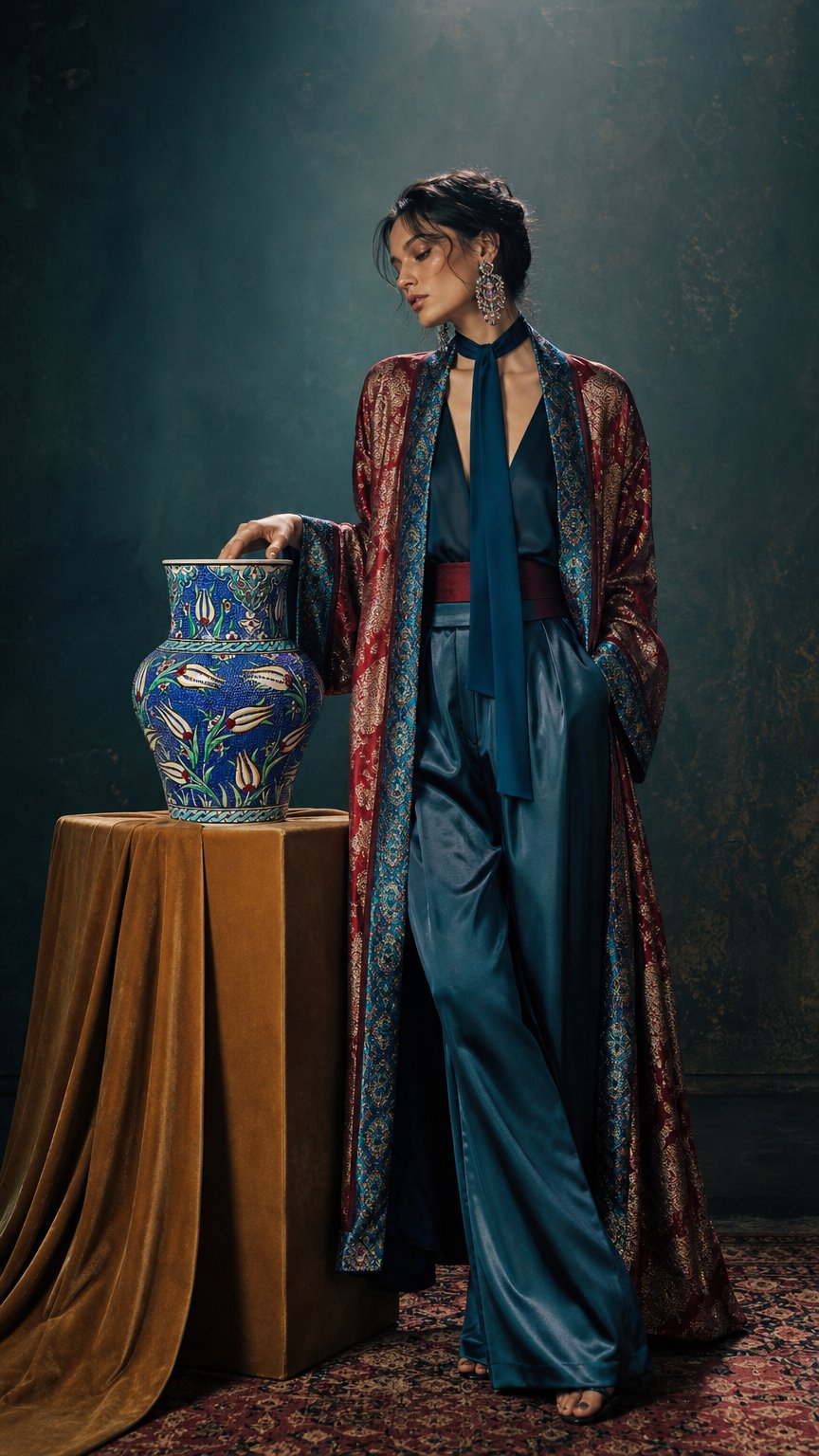 AI product shot of Iznik Large Vase - Quartz