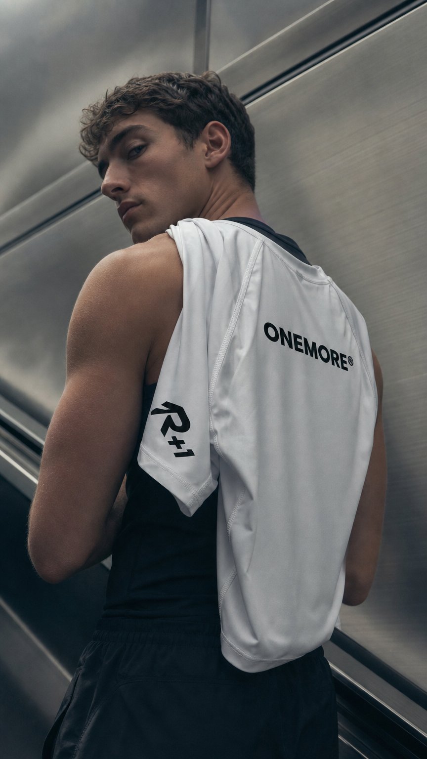 AI product shot of WHITE ONEMORE OG COMPRESSION