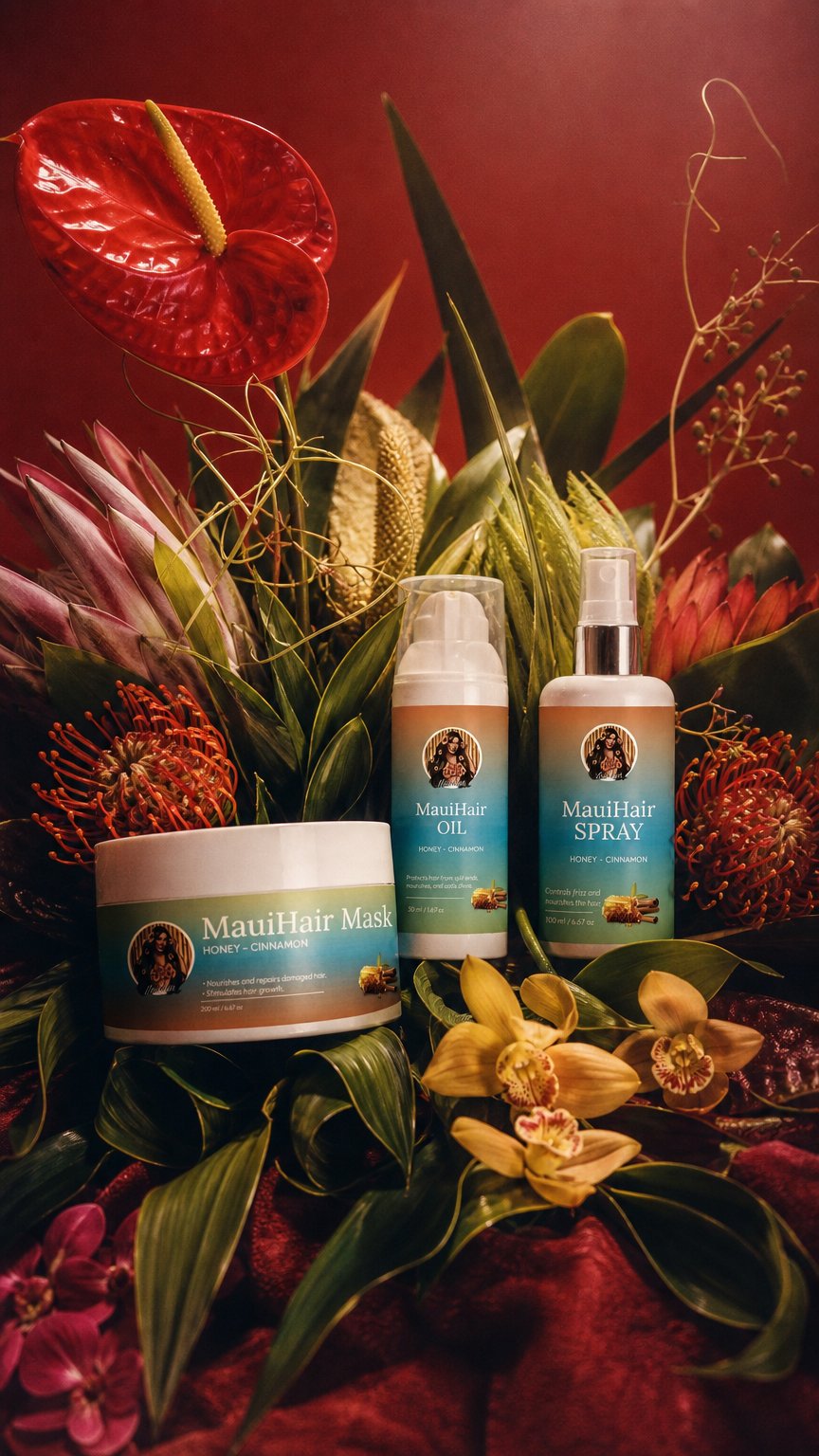 AI product shot of Honey Cinnamon Strength & Repair Set