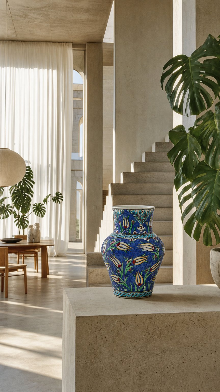 AI product shot of Iznik Large Vase - Quartz