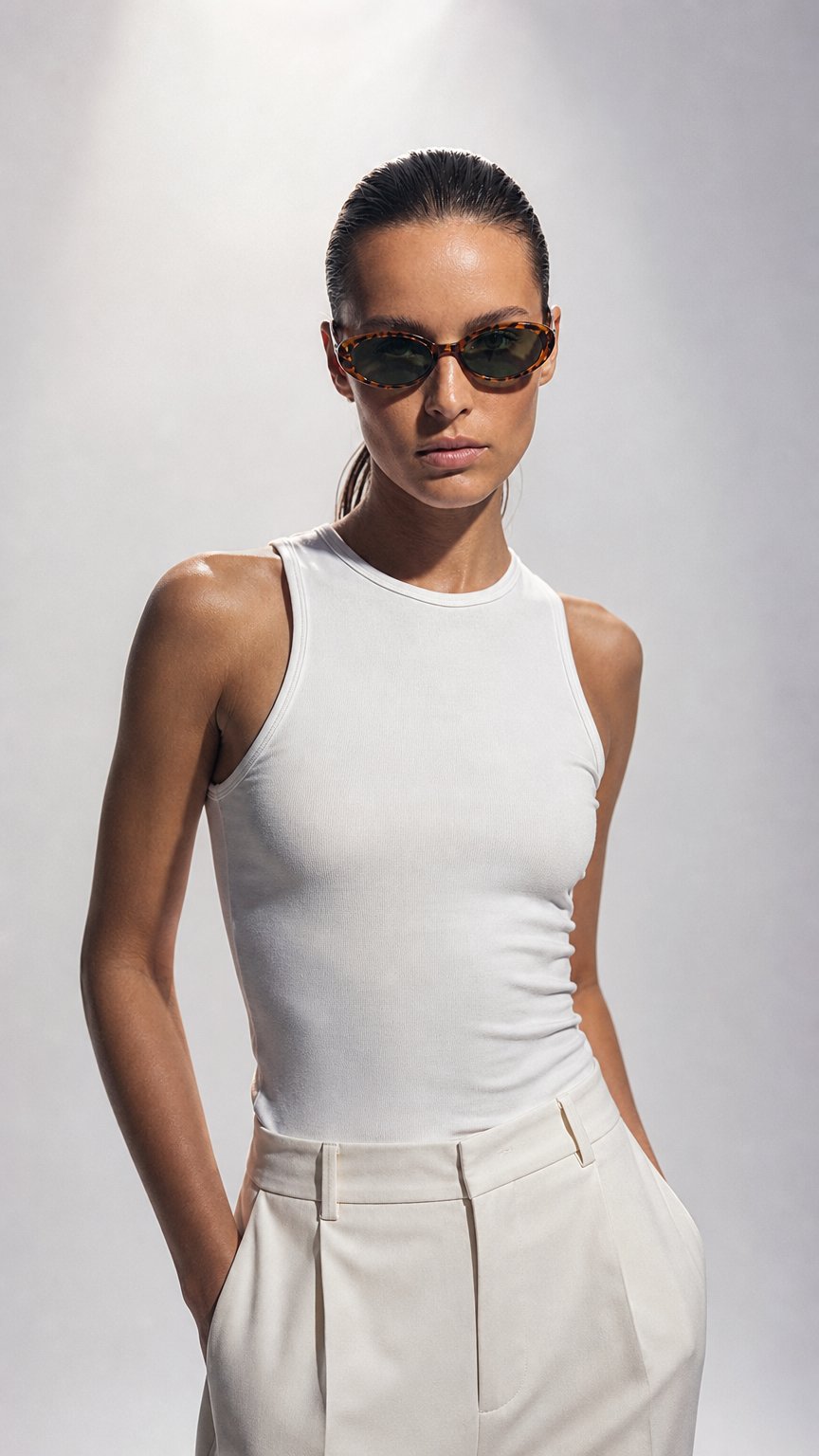 AI product shot of Olive Sunglasses