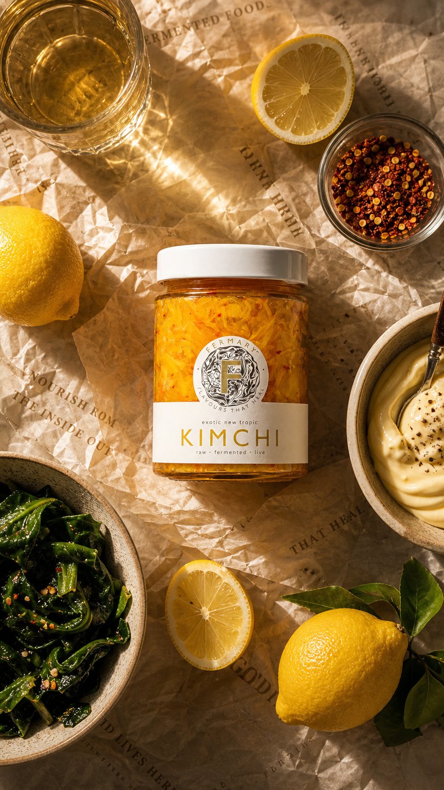 AI product shot of Exotic New Tropic Kimchi