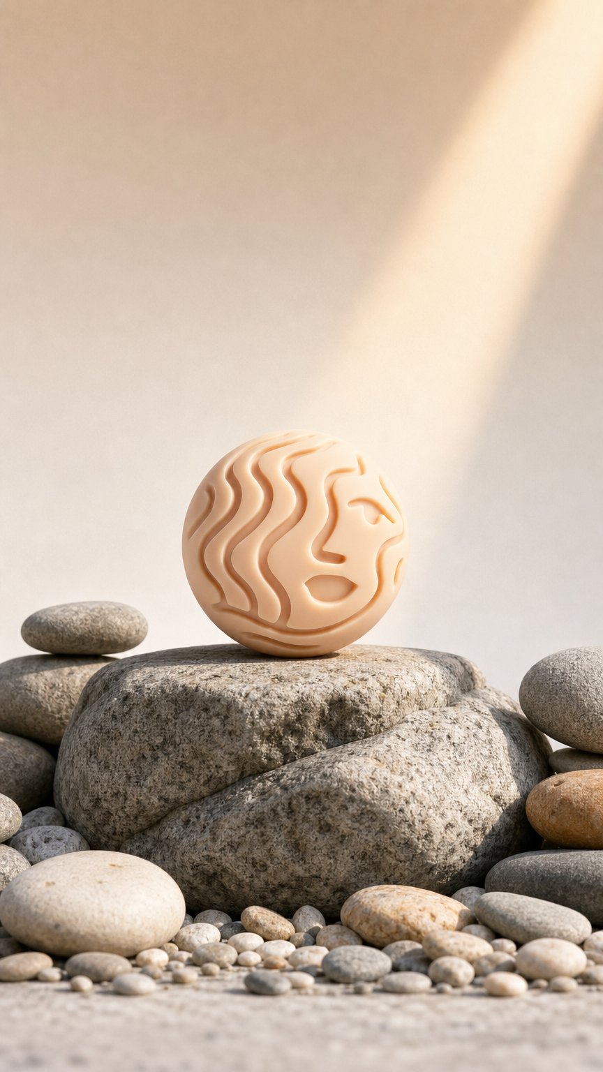 AI product shot of Natural Chamomile Bar Soap for Sensitive Skin – LOKI BLOOM