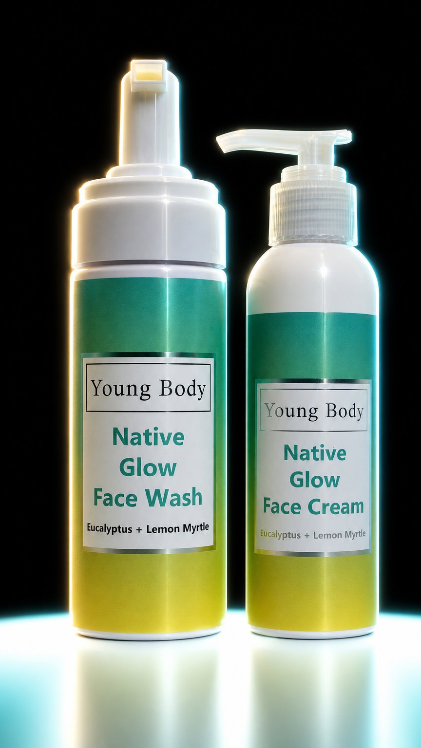 AI product shot of Native Glow Face Wash & Face Cream Combo
