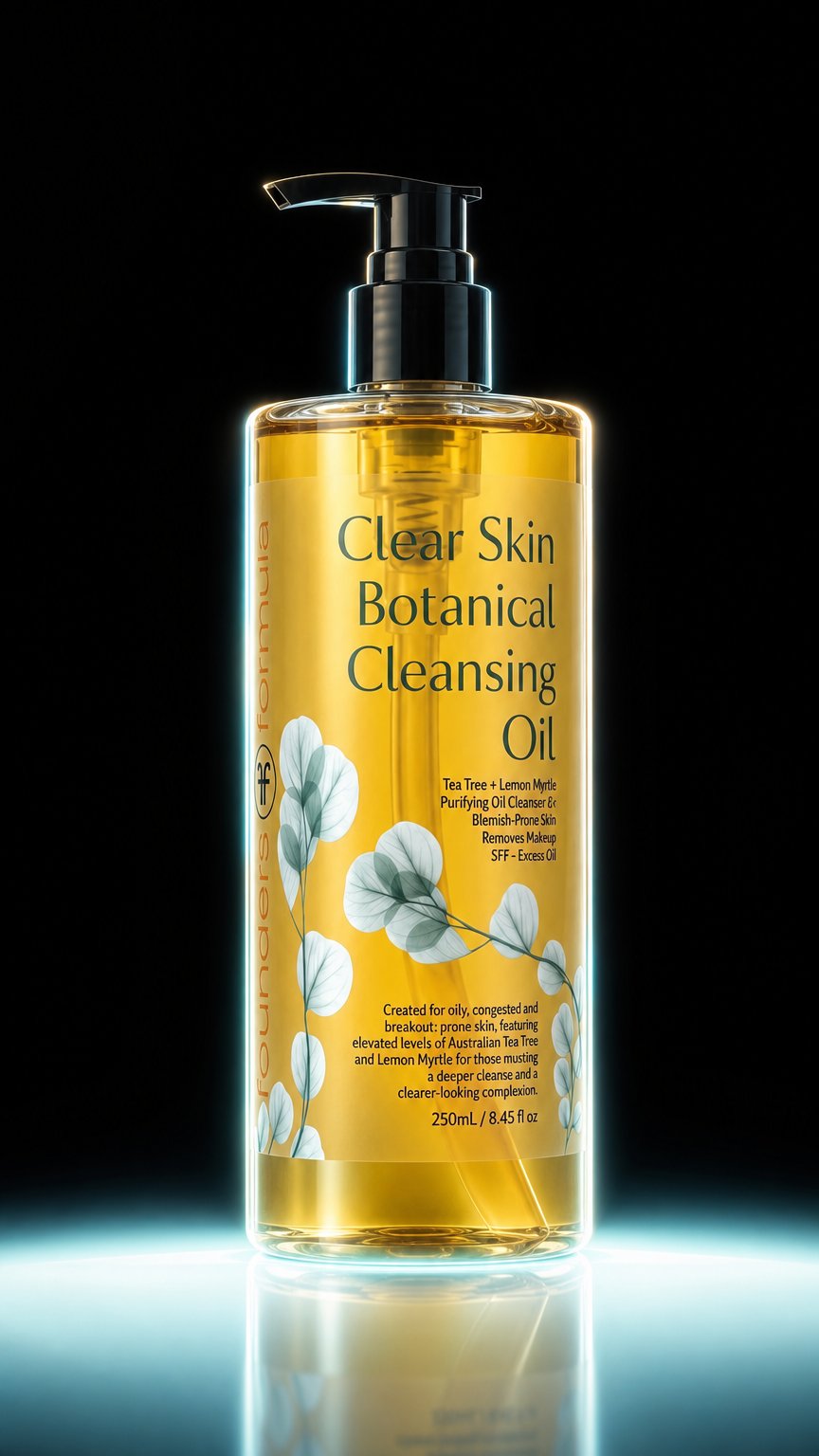 AI product shot of Clear Skin Botanical Cleansing Oil