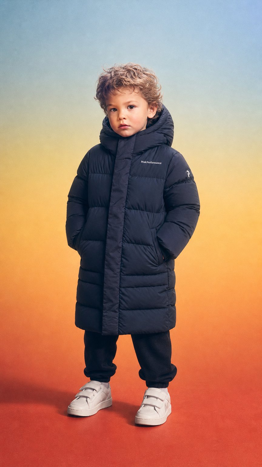 AI product shot of Long Down Puffer Junior