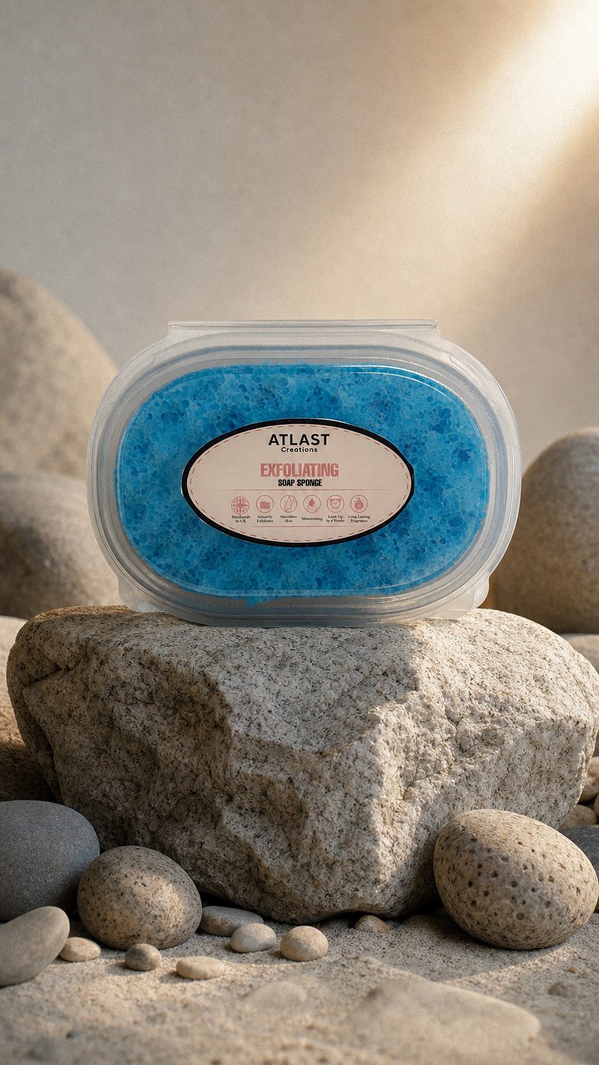 AI product shot of Savage Exfoliating Soap Sponge (For Him)
