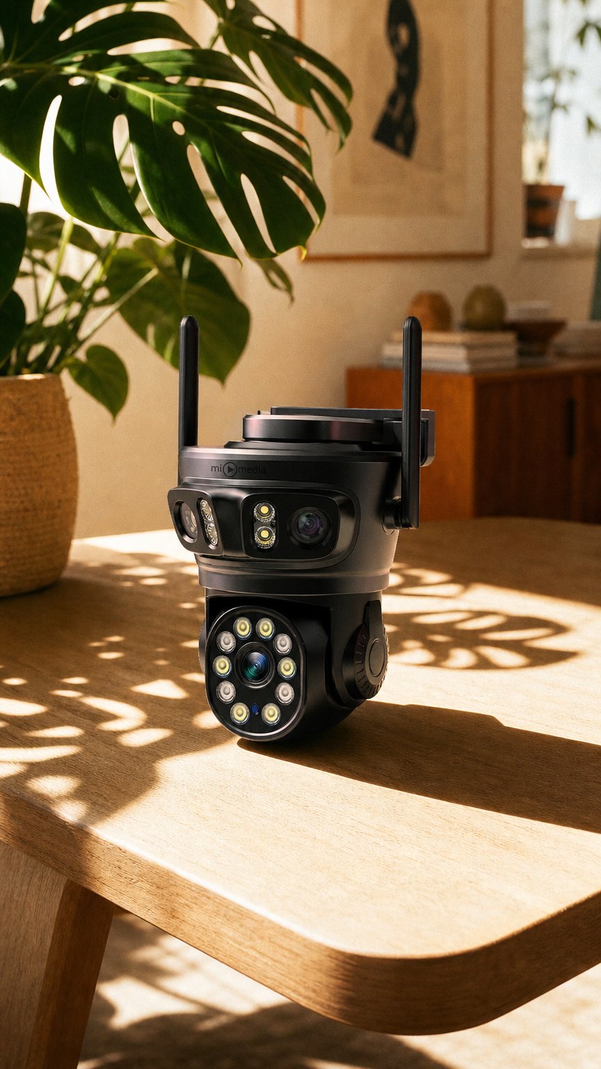 AI product shot of Kamera obrotowa IP WiFi zewnętrzna 15 MPx Ultra HD