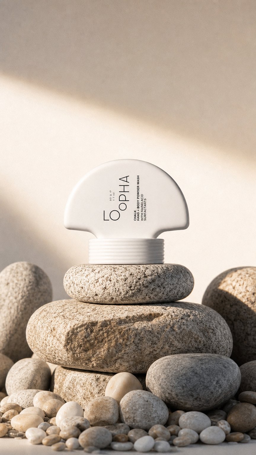 AI product shot of Chalk Hand + Body Powder Wash