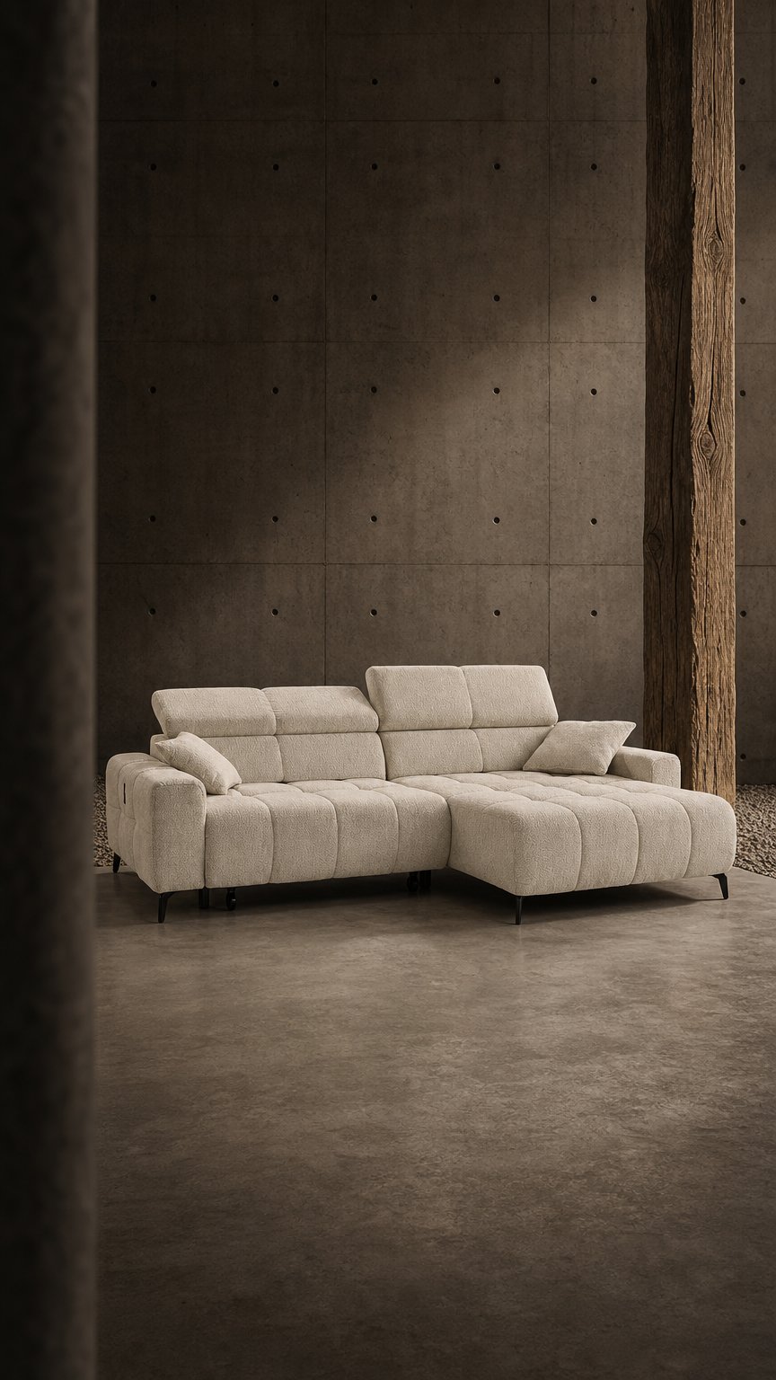 AI product shot of WINNER L-alakú kanapé
