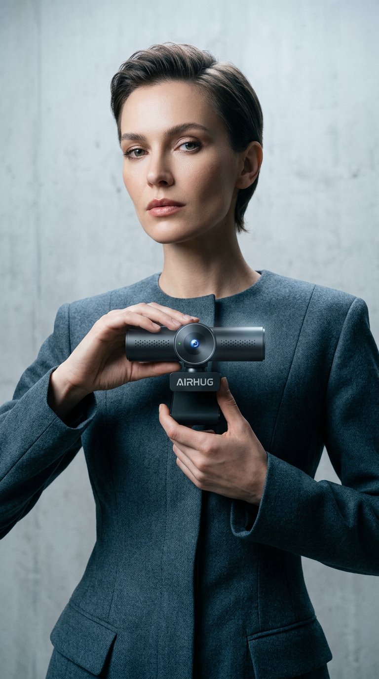 AI product shot of 2K Webcam with Noise Canceling Microphones, USB Web Cam for Computer and Laptop Plug & Play, Web Camera with Privacy Cover, 71°Wide-Angle,for Streaming and Conferencing,Compatible Skype Zoom YouTube