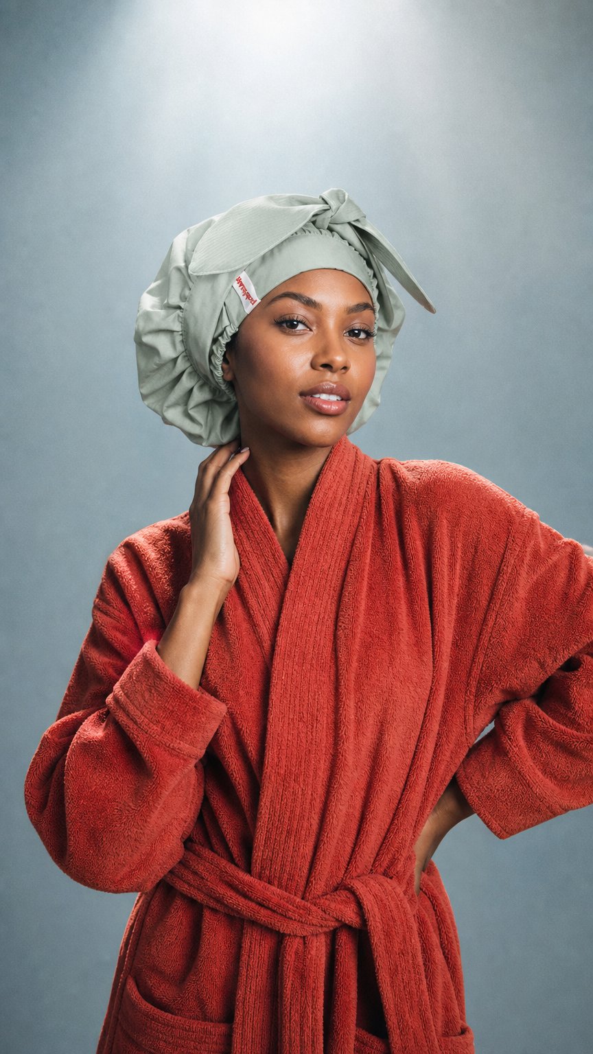 AI product shot of The Shower Bonnet Ultra