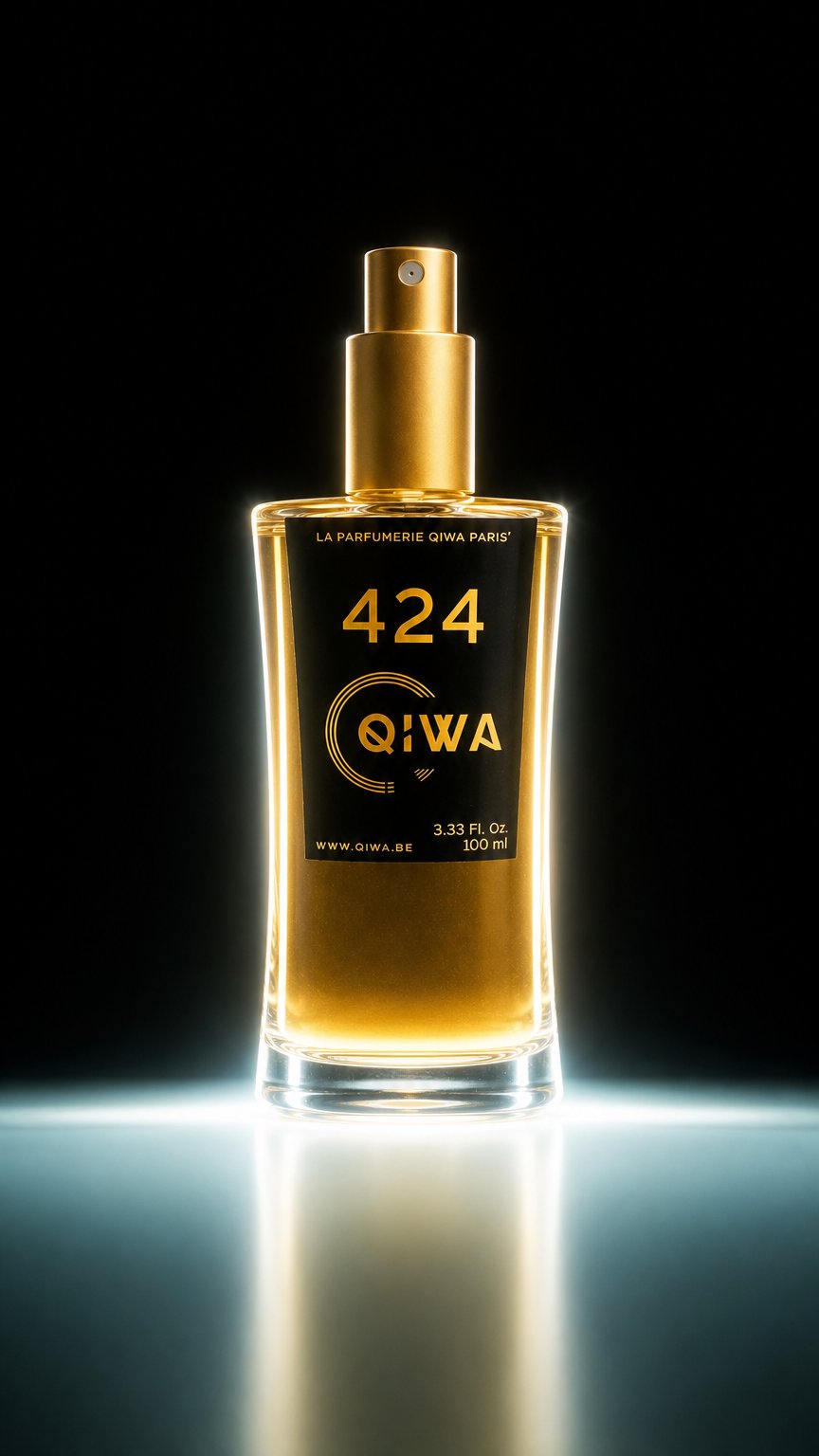 AI product shot of Parfum Qiwa Femme 424 inspiré de Attrape-Rêves de Louis Vuitton