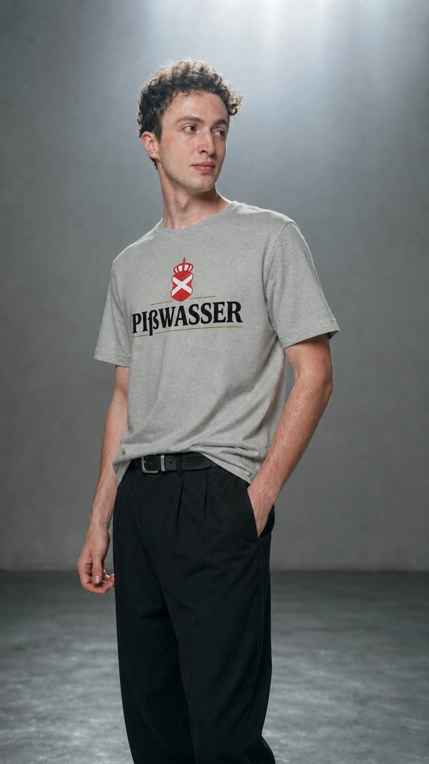 AI product shot of Pißwasser T-Shirt