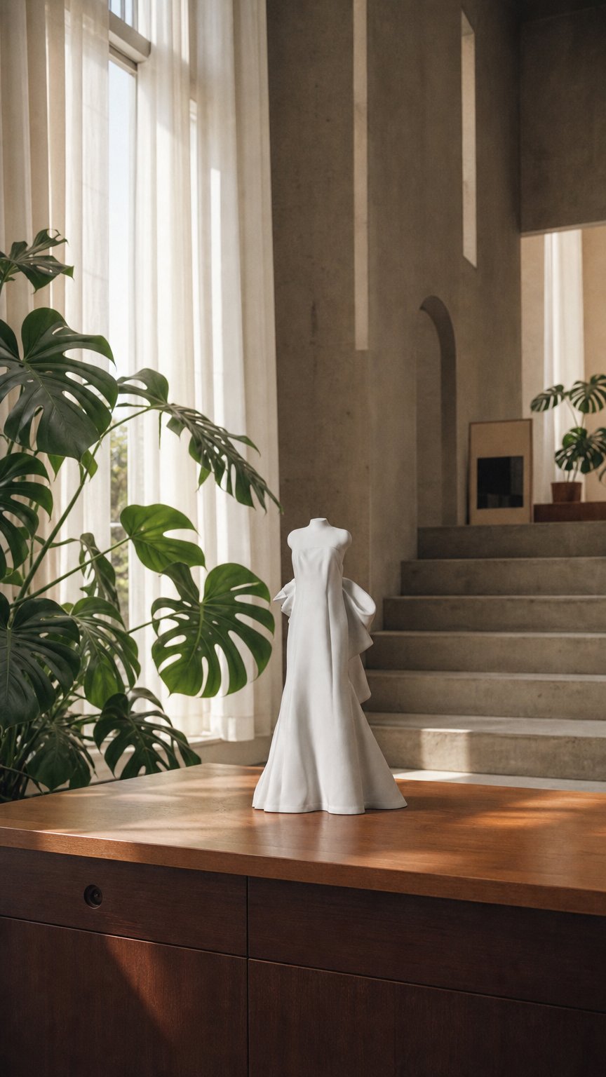 AI product shot of Custom sculpture of your wedding dress