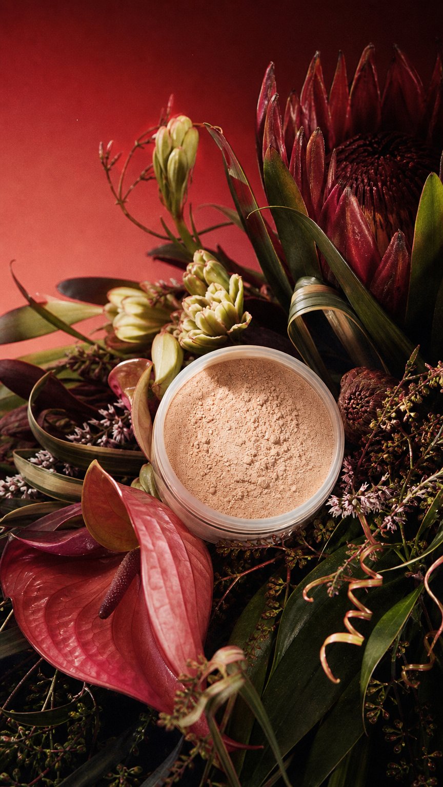 AI product shot of IDUN Minerals Mineral Powder Foundation Lahtine meigipõhi Signe 7g
