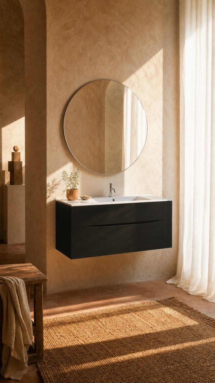 AI product shot of Crosswater Glide II 1000mm Wall Mounted 2 Drawer Vanity Unit with Ceramic Basin Matt Black